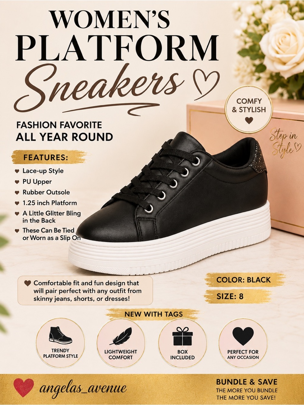 Lace Up Women’s Platform Sneakers